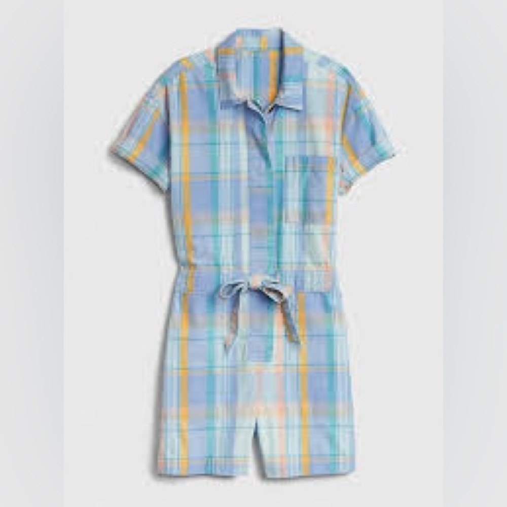 Gap 100% Cotton Plaid Madras Romper Size 0